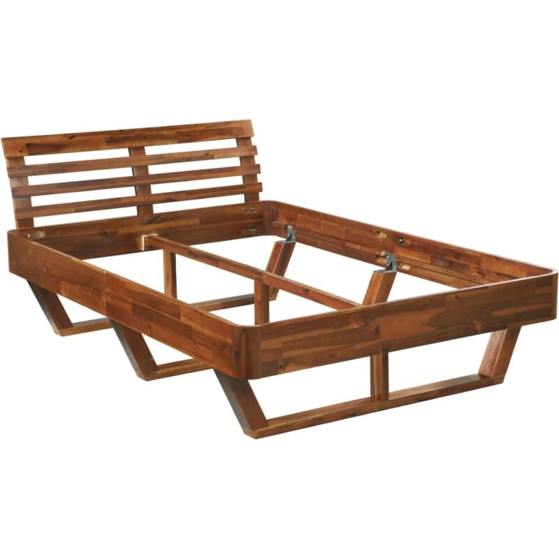 Bed Frame without Mattress Solid Acacia Wood 140x200 cm Vidaxl