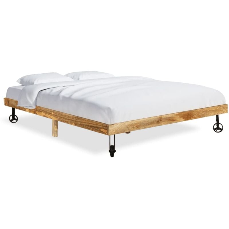 Bed Frame without Mattress Solid Mango Wood 200x200 cm Vidaxl