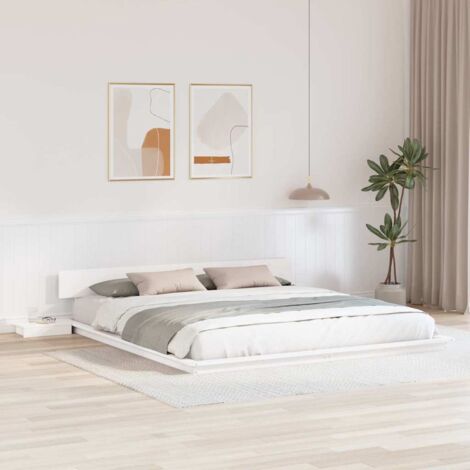 Bed Frame White 200 x 200 cm Wood vidaXL