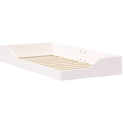 Bed Frame White 90 x 190 cm Solid Pine Wood vidaXL