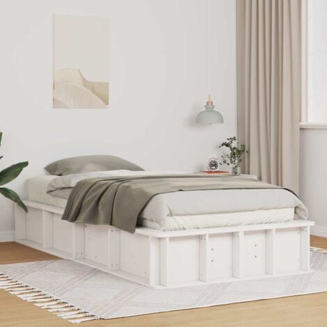 Bed Frame White 90 x 200 cm Solid Pine Wood vidaXL