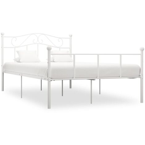 Bed Frame  White  Metal  160x200 cm  Durable  Rectangular vidaXL