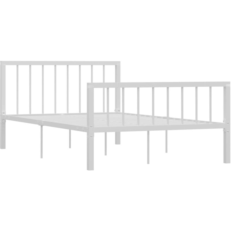 284564 Bed Frame without Mattress White Metal 120x200 cm Vidaxl