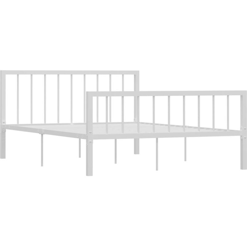 284565 Bed Frame without Mattress White Metal 140x200 cm Vidaxl