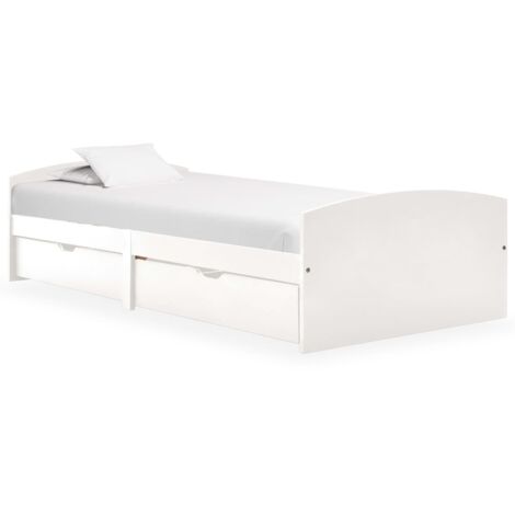Bed Frame with 2 Drawers without Mattress White 90x200 cm vidaXL