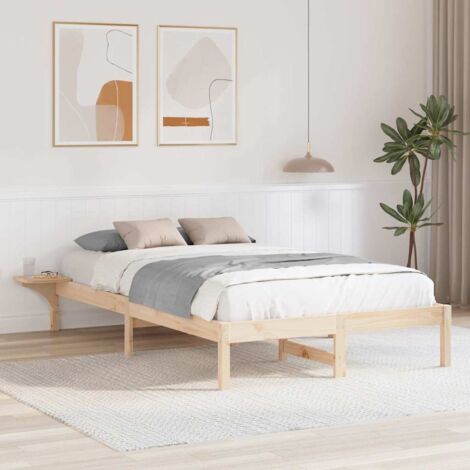 Bed Frame with Bedside Tables Brown 140 x 190 cm Brown vidaXL