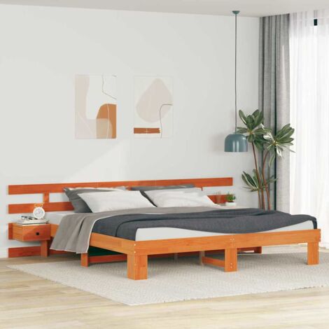 Bed Frame with Drawer Brown 180 x 200 cm Solid wood vidaXL