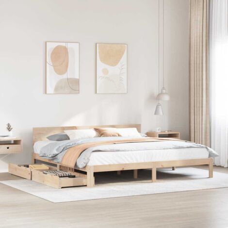 Bed Frame with Drawers without Mattress 180x200 cm Super King vidaXL