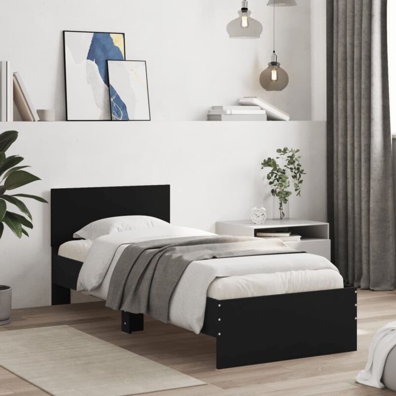 Bed Frame without Mattress with Headboard Black 90x200 cm Vidaxl