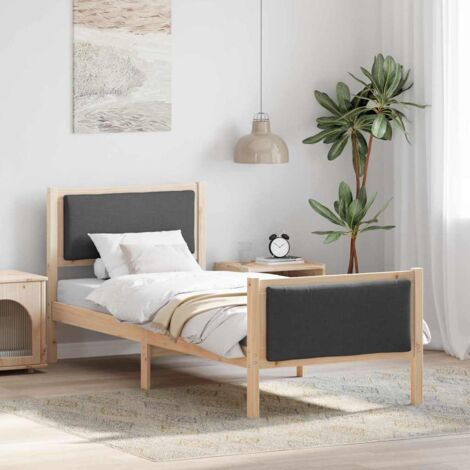 Bed Frame with Headboard Dark Grey 80 x 200 cm Fabric vidaXL