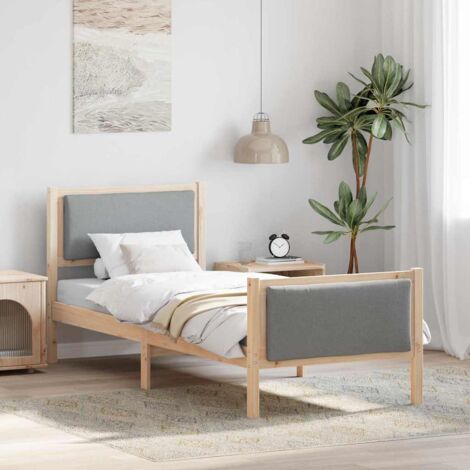 Bed Frame with Headboard Light Grey 75 x 190 cm Fabric vidaXL