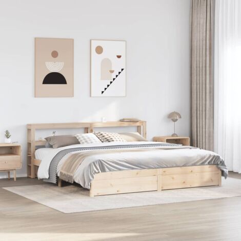 Bed Frame with Headboard without Mattress 180x200 cm Super King vidaXL