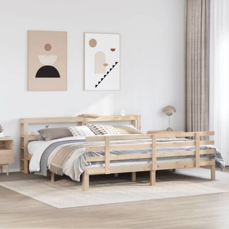 Bed Frame with Headboard without Mattress 180x200 cm Super King vidaXL