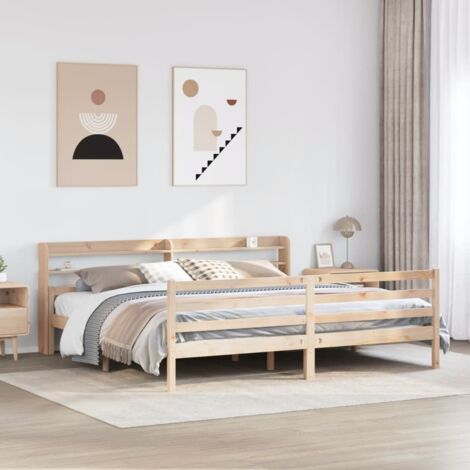 Bed Frame with Headboard without Mattress 200x200 cm vidaXL