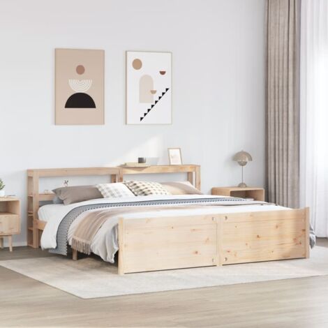 Bed Frame with Headboard without Mattress 200x200 cm vidaXL