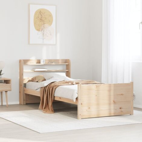 Bed Frame with Headboard without Mattress 75x190 cm Small Single vidaXL