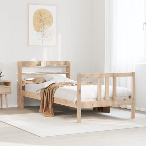 Bed Frame with Headboard without Mattress 75x190 cm Small Single vidaXL