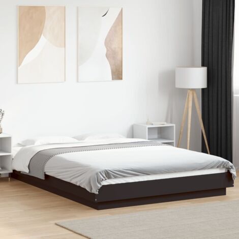 Bed Frame with LED Lights without Mattress Black 120x200cm vidaXL