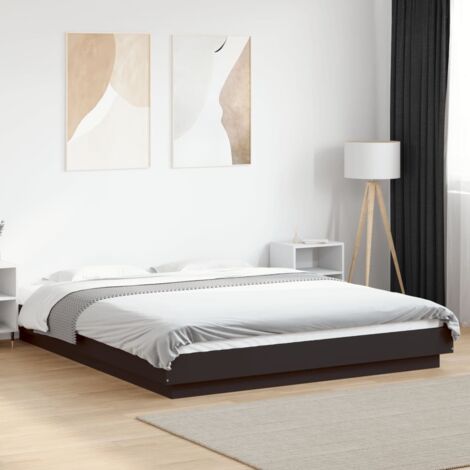 Bed Frame with LED Lights without Mattress Black 160x200cm vidaXL