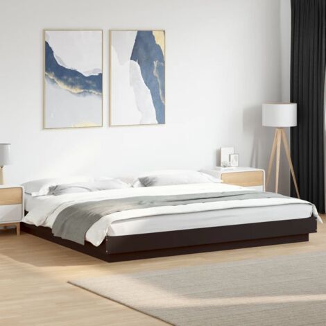 Bed Frame with LED Lights without Mattress Black 180x200cm vidaXL