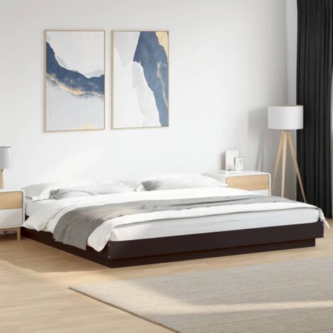 Bed Frame with LED Lights without Mattress Black 200x200cm vidaXL