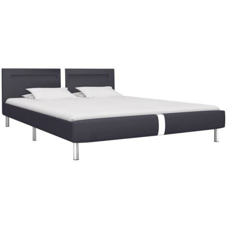 Bed Frame with LED without Mattress Black 150x200 cm King Size vidaXL