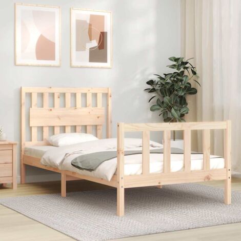 Bed Frame without Mattress 100x200 cm Solid Wood Pine vidaXL