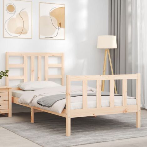 Bed Frame without Mattress 100x200 cm Solid Wood Pine vidaXL