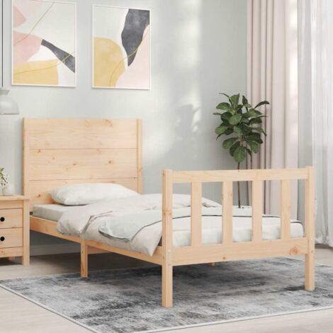 Bed Frame without Mattress 100x200 cm Solid Wood Pine vidaXL
