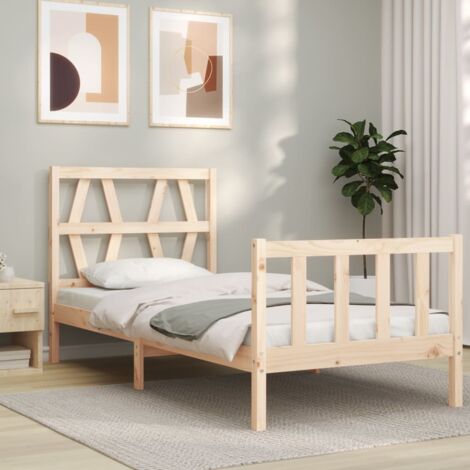 Bed Frame without Mattress 100x200 cm Solid Wood Pine vidaXL