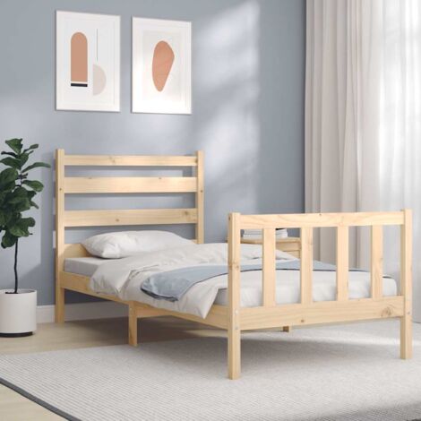 Bed Frame without Mattress 100x200 cm Solid Wood Pine vidaXL
