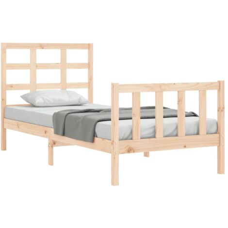 Bed Frame without Mattress 100x200 cm Solid Wood Pine vidaXL