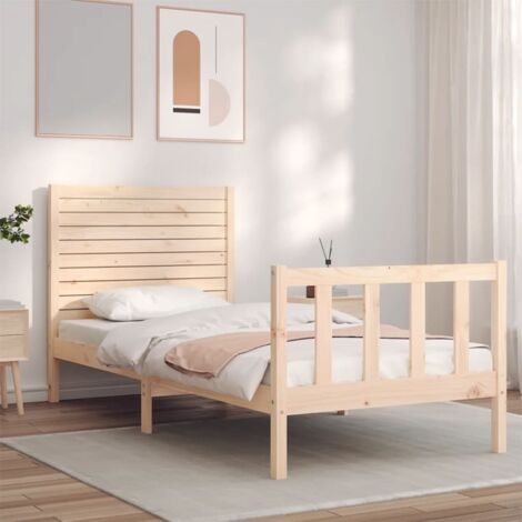 Bed Frame without Mattress 100x200 cm Solid Wood Pine vidaXL
