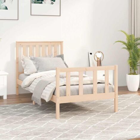 Bed Frame without Mattress 100x200 cm Solid Wood Pine vidaXL