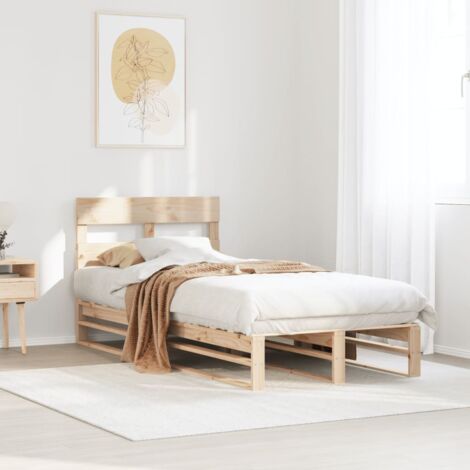 Bed Frame without Mattress 100x200 cm Solid Wood Pine vidaXL