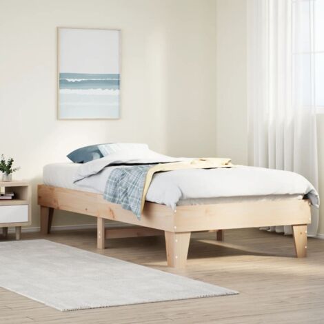 Bed Frame without Mattress 100x200 cm Solid Wood Pine vidaXL