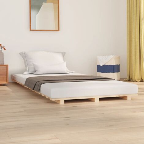 Bed Frame without Mattress 100x200 cm Solid Wood Pine vidaXL