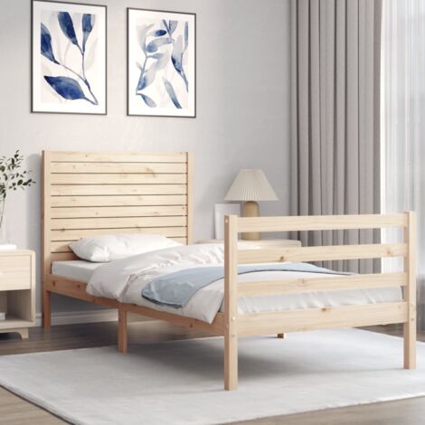 Bed Frame without Mattress 100x200 cm Solid Wood vidaXL