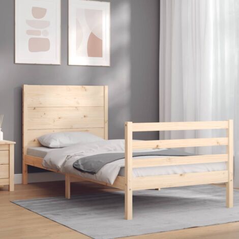 Bed Frame without Mattress 100x200 cm Solid Wood vidaXL