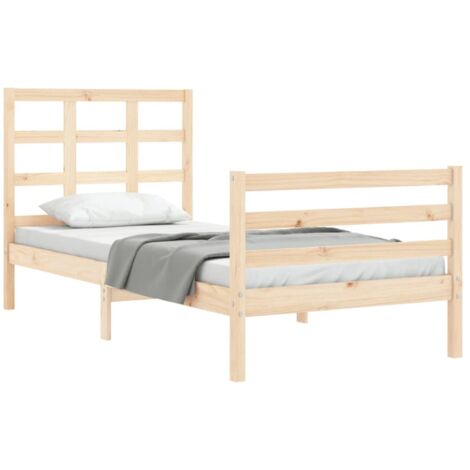 Bed Frame without Mattress 100x200 cm Solid Wood vidaXL