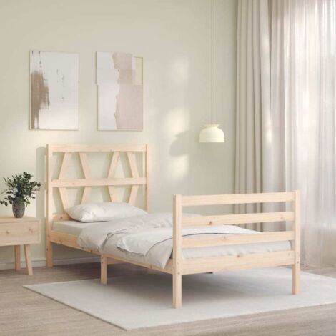 Bed Frame without Mattress 100x200 cm Solid Wood vidaXL