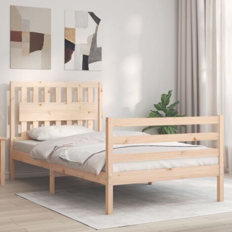 Bed Frame without Mattress 100x200 cm Solid Wood vidaXL