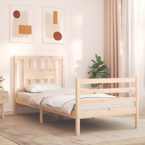 Bed Frame without Mattress 100x200 cm Solid Wood vidaXL