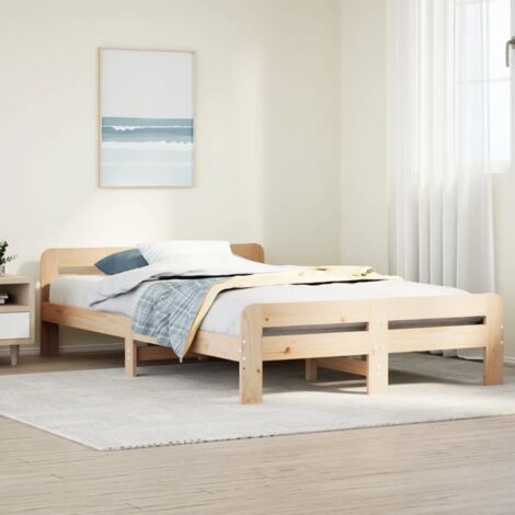 Bed Frame without Mattress 120x190 cm Small Double Solid Wood Pine vidaXL