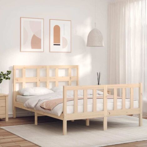 Bed Frame without Mattress 120x200 cm Solid Wood Pine vidaXL