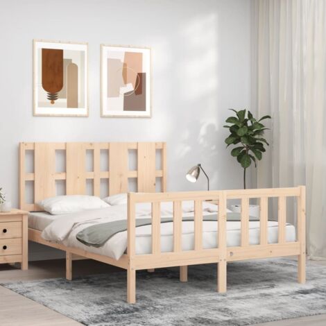 Bed Frame without Mattress 120x200 cm Solid Wood Pine vidaXL
