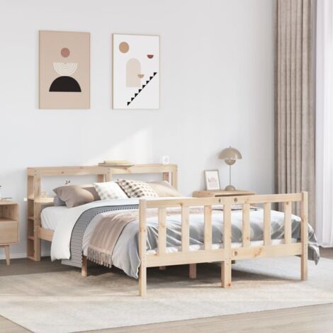Bed Frame without Mattress 120x200 cm Solid Wood Pine vidaXL