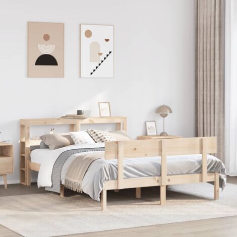 Bed Frame without Mattress 120x200 cm Solid Wood Pine vidaXL