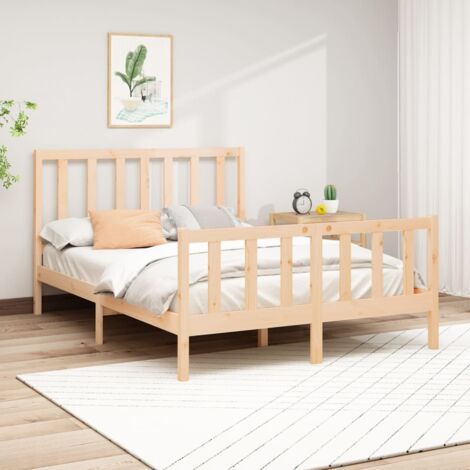 Bed Frame without Mattress 120x200 cm Solid Wood Pine vidaXL