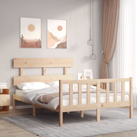 Bed Frame without Mattress 120x200 cm Solid Wood Pine vidaXL